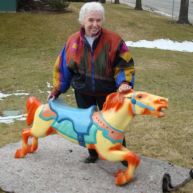 Carol Perron welcomes her hometown carousel home